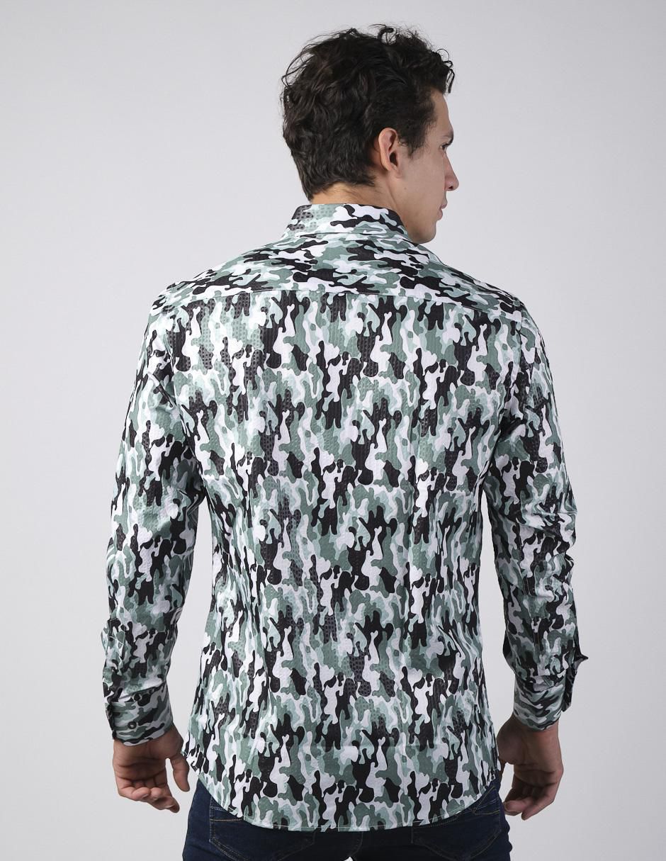 Camisa casual manga larga para hombre 2