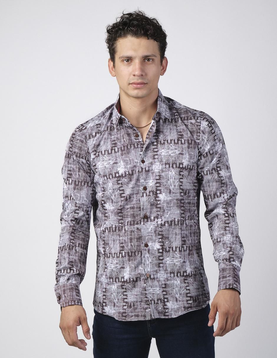 Camisa casual manga larga para hombre
