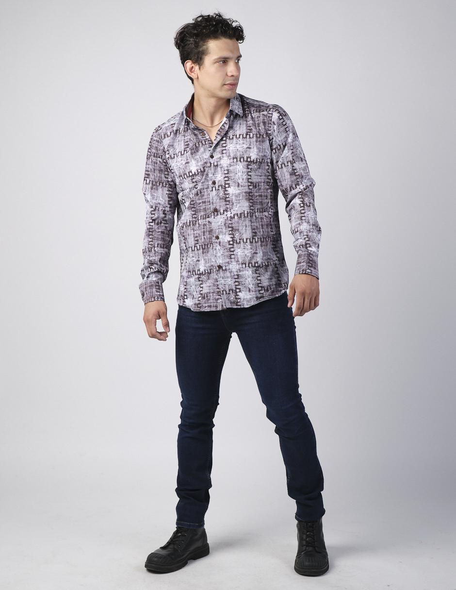 Camisa casual manga larga para hombre 3
