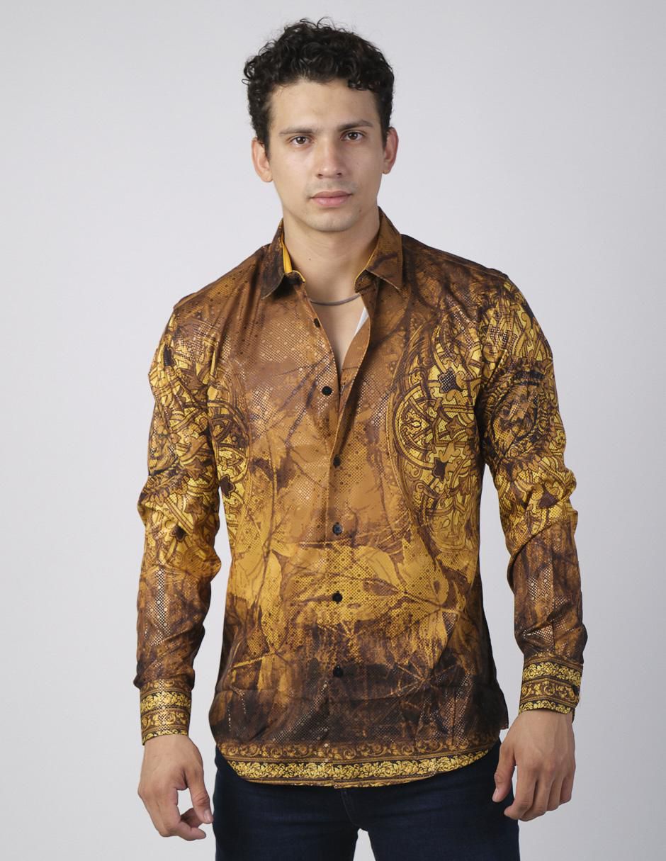 Camisa casual manga larga para hombre