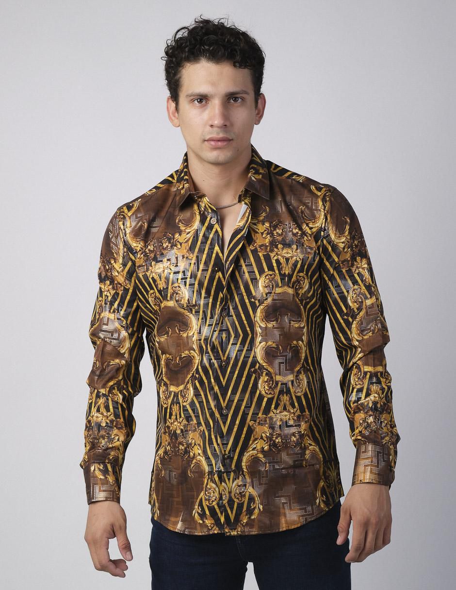 Camisa casual manga larga para hombre