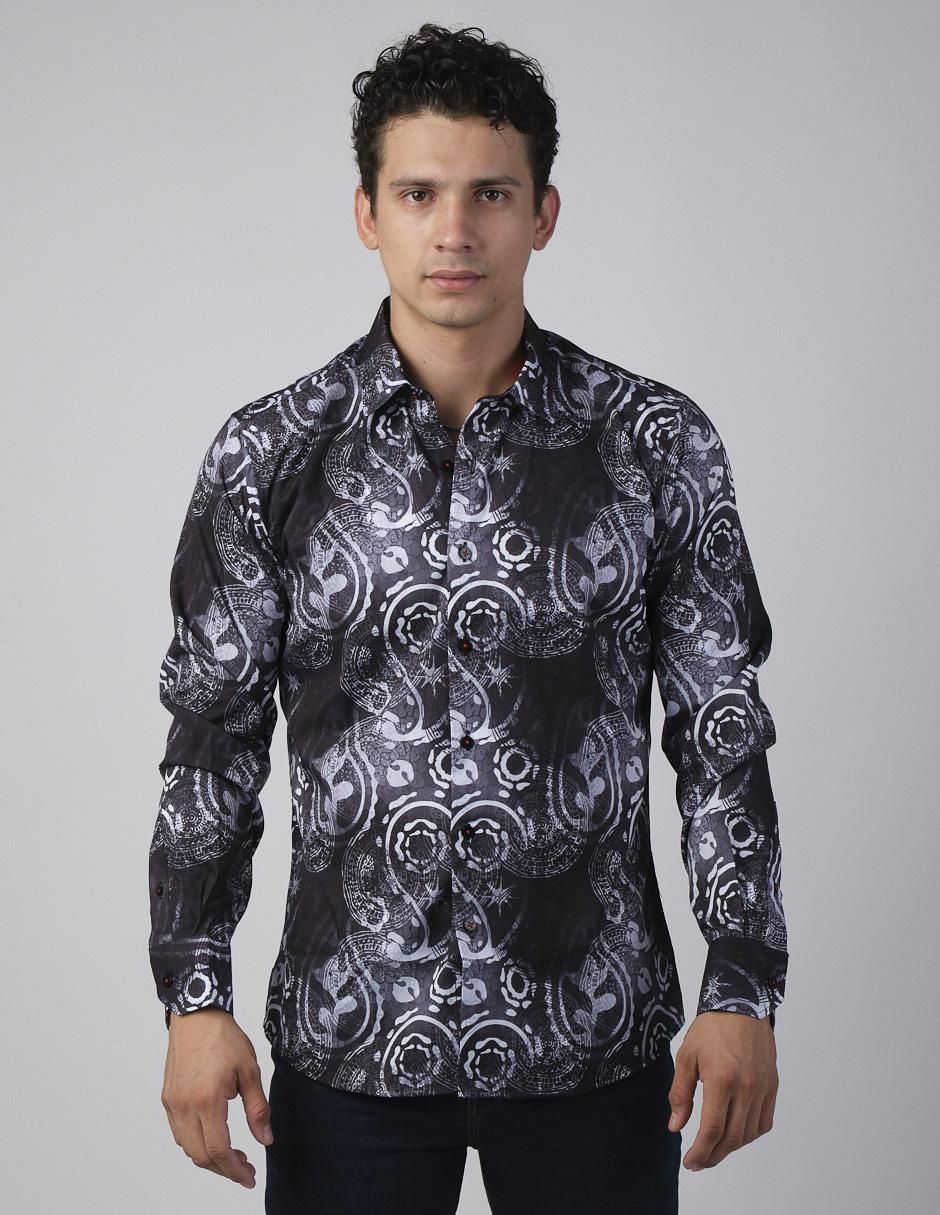 Camisa casual manga larga para hombre