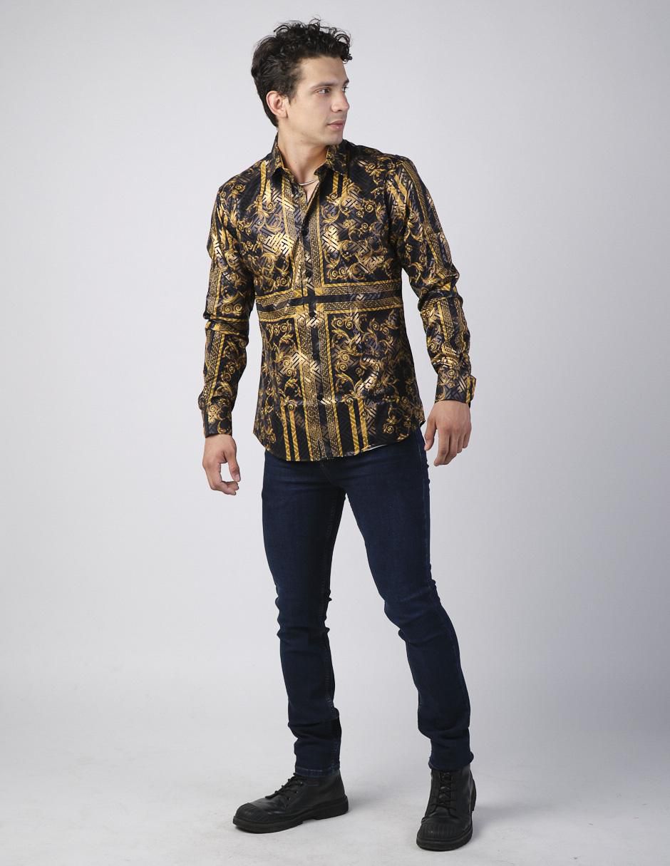Camisa casual manga larga para hombre 3