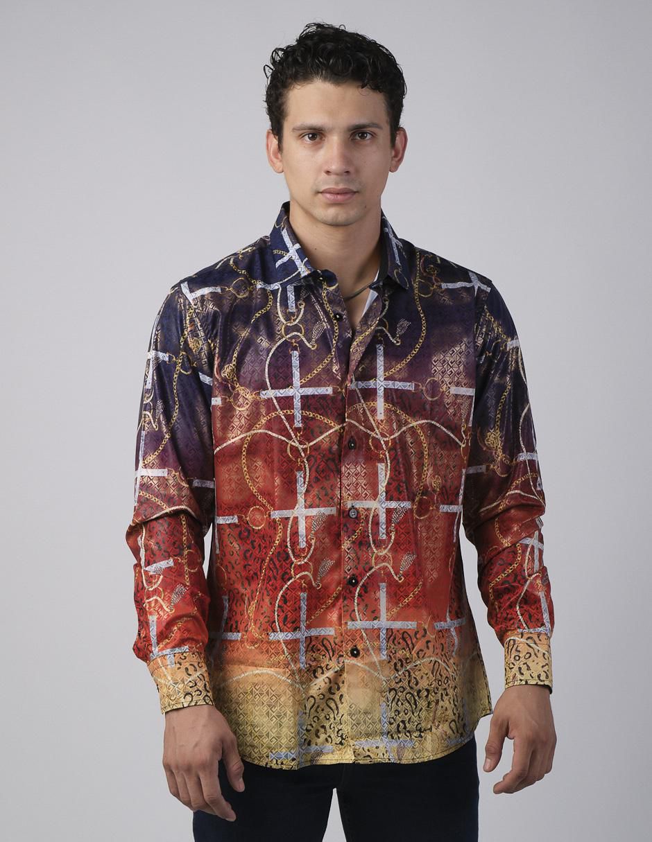 Camisa casual manga larga para hombre