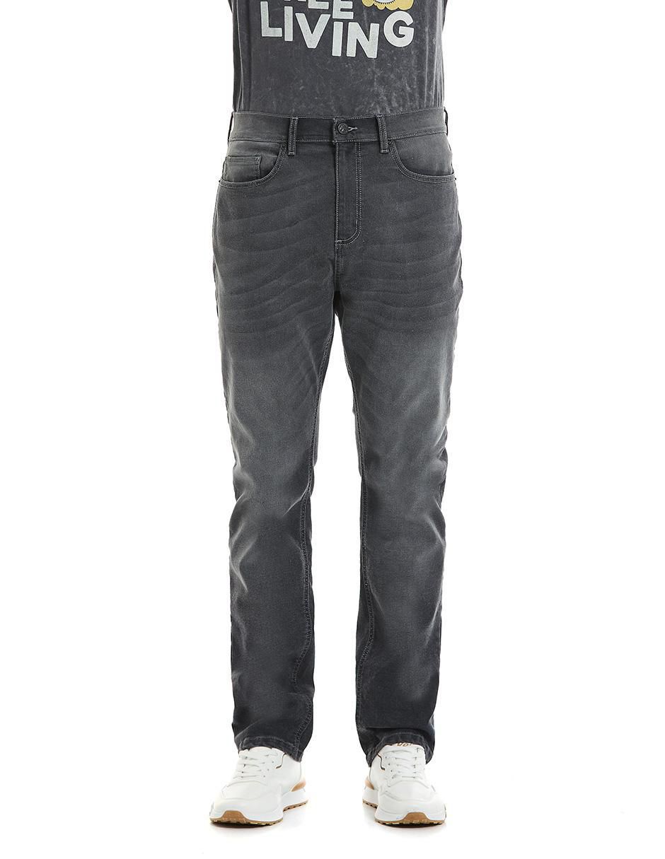 Jeans straight lavado stone wash para hombre 1