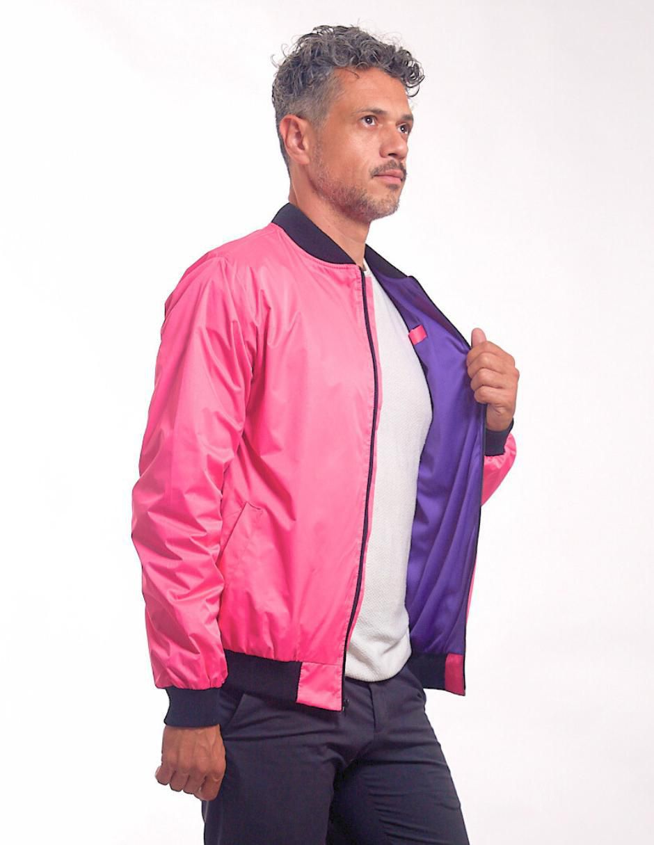 Rosa Hombre Chamarra De Mezclilla Color Rosa Chamarra Denim Rosa