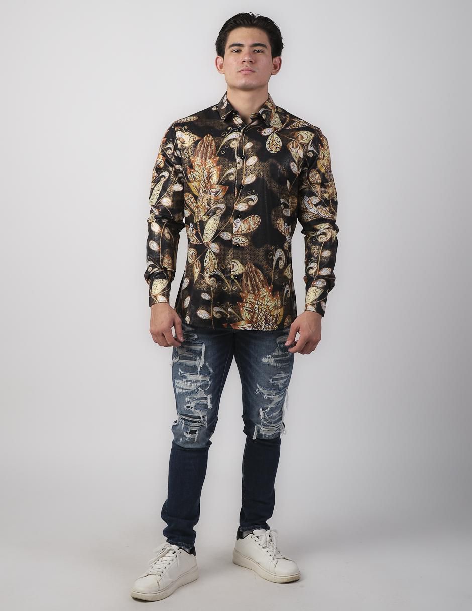 Camisa casual de algodón manga larga para hombre 3