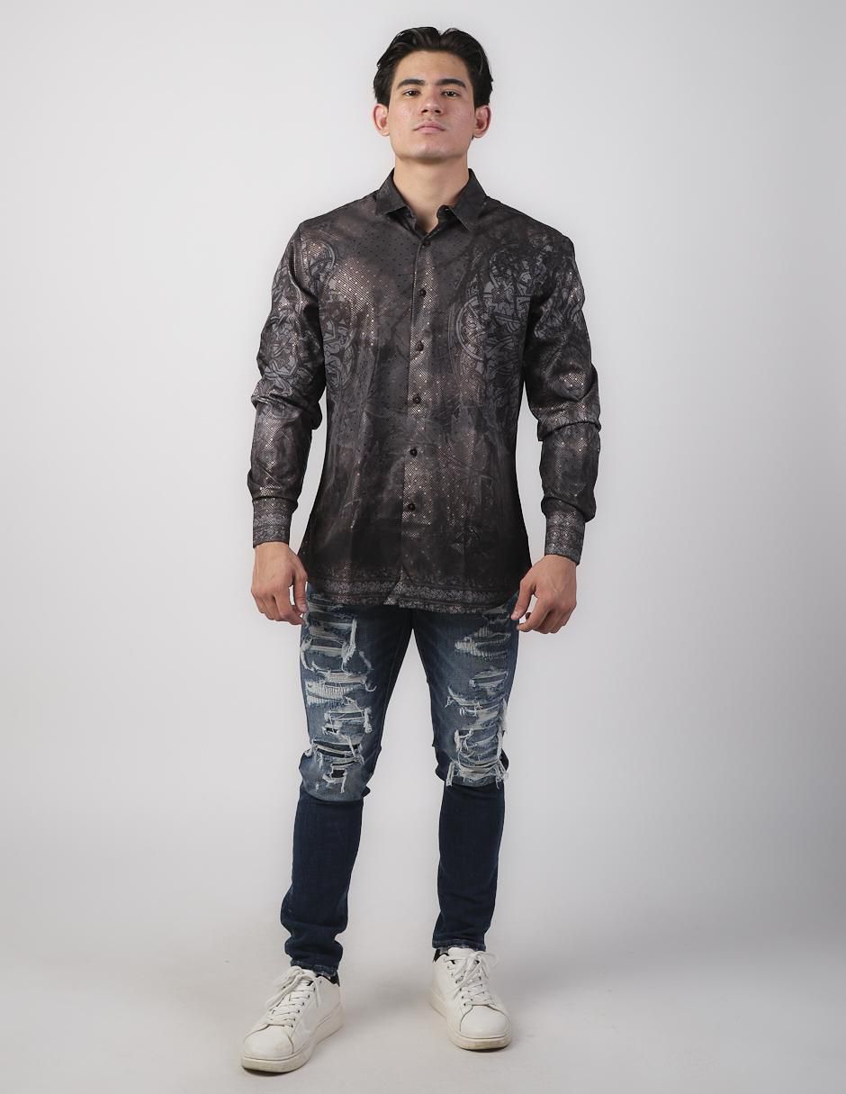 Camisa casual de algodón manga larga para hombre 3