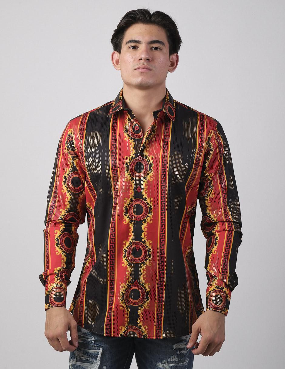 Camisa casual de algodón manga larga para hombre