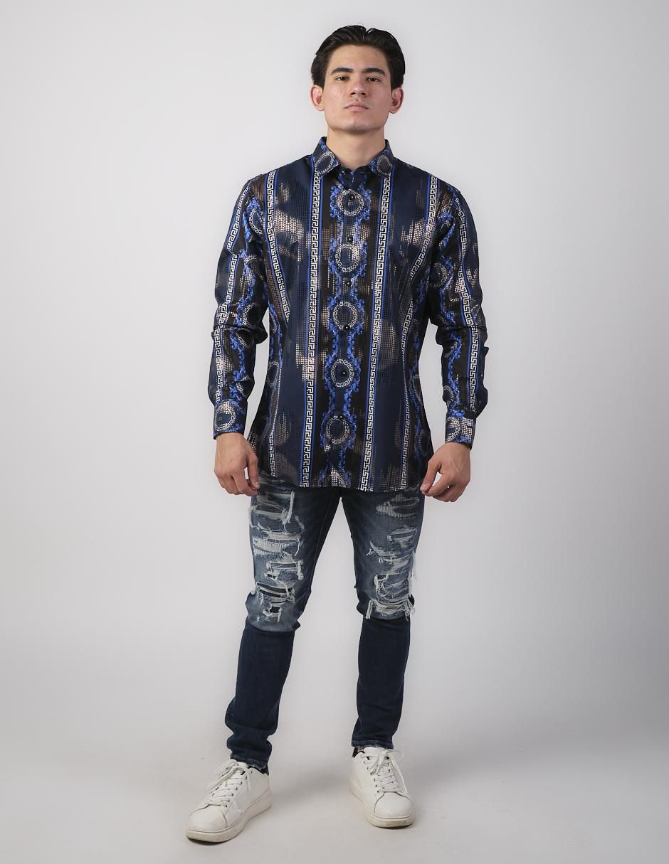 Camisa casual de algodón manga larga para hombre 3