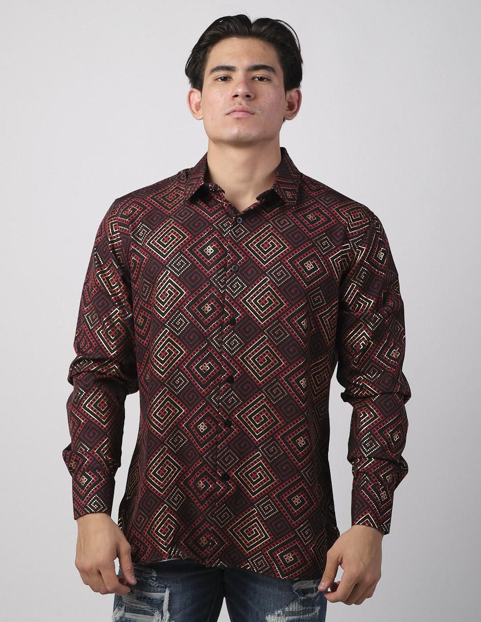 Camisa casual de algodón manga larga para hombre