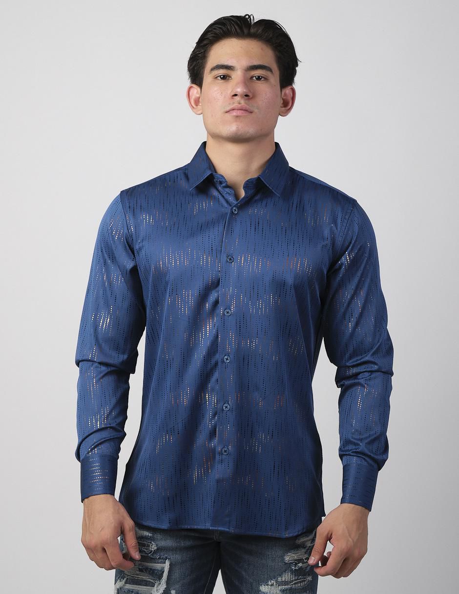 Camisa casual de algodón manga larga para hombre