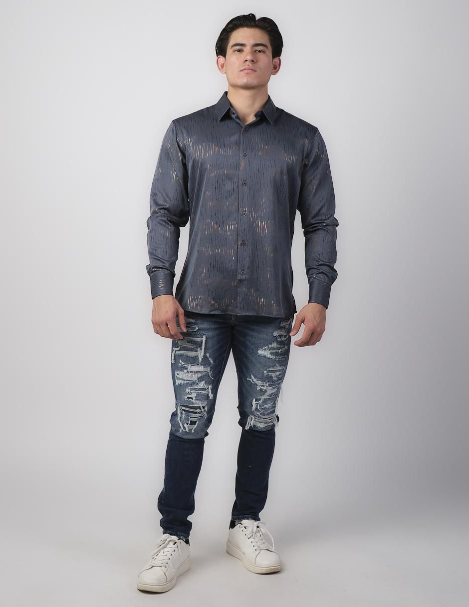 Camisa casual de algodón manga larga para hombre 3