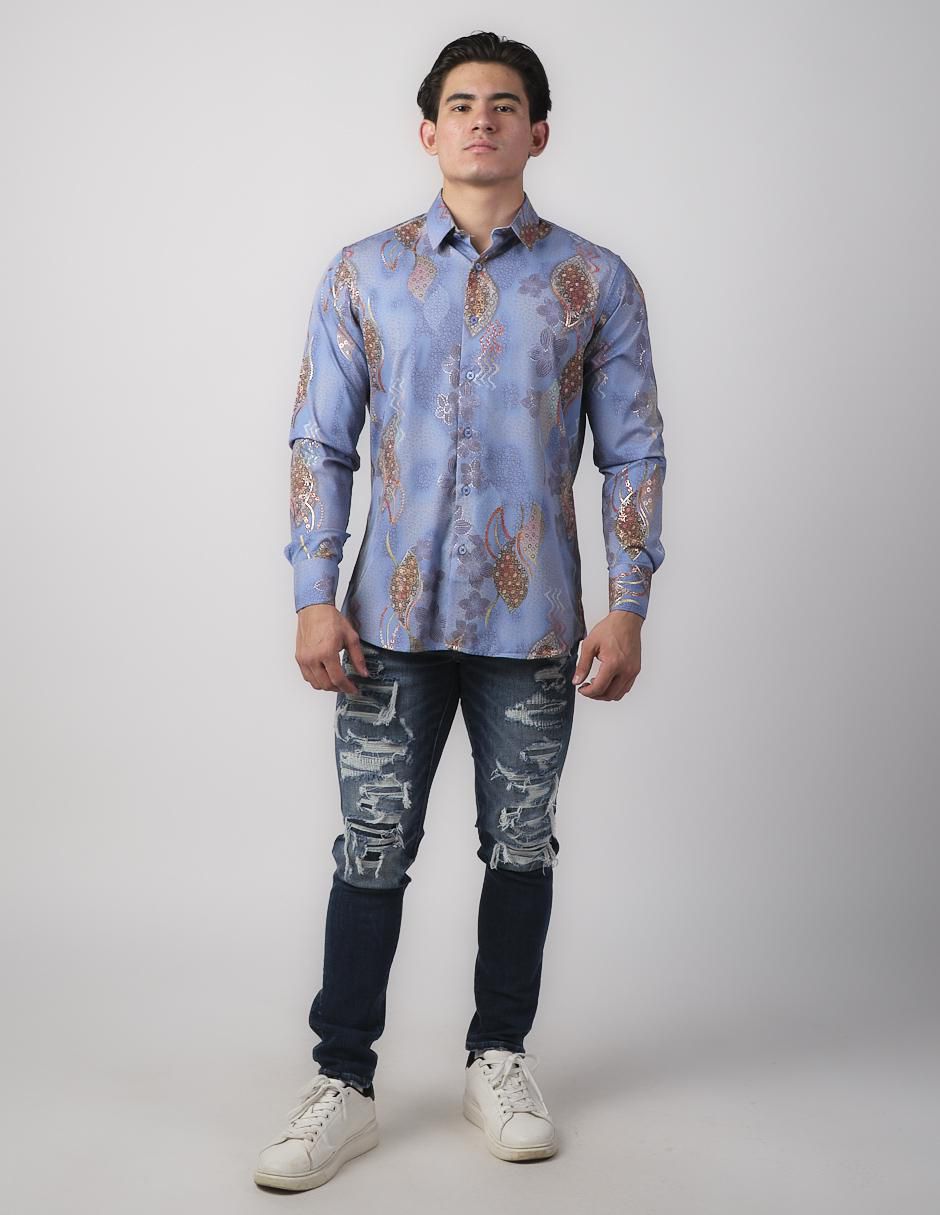 Camisa casual de algodón manga larga para hombre 3
