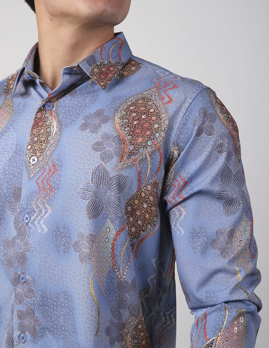 Camisa casual de algodón manga larga para hombre 4
