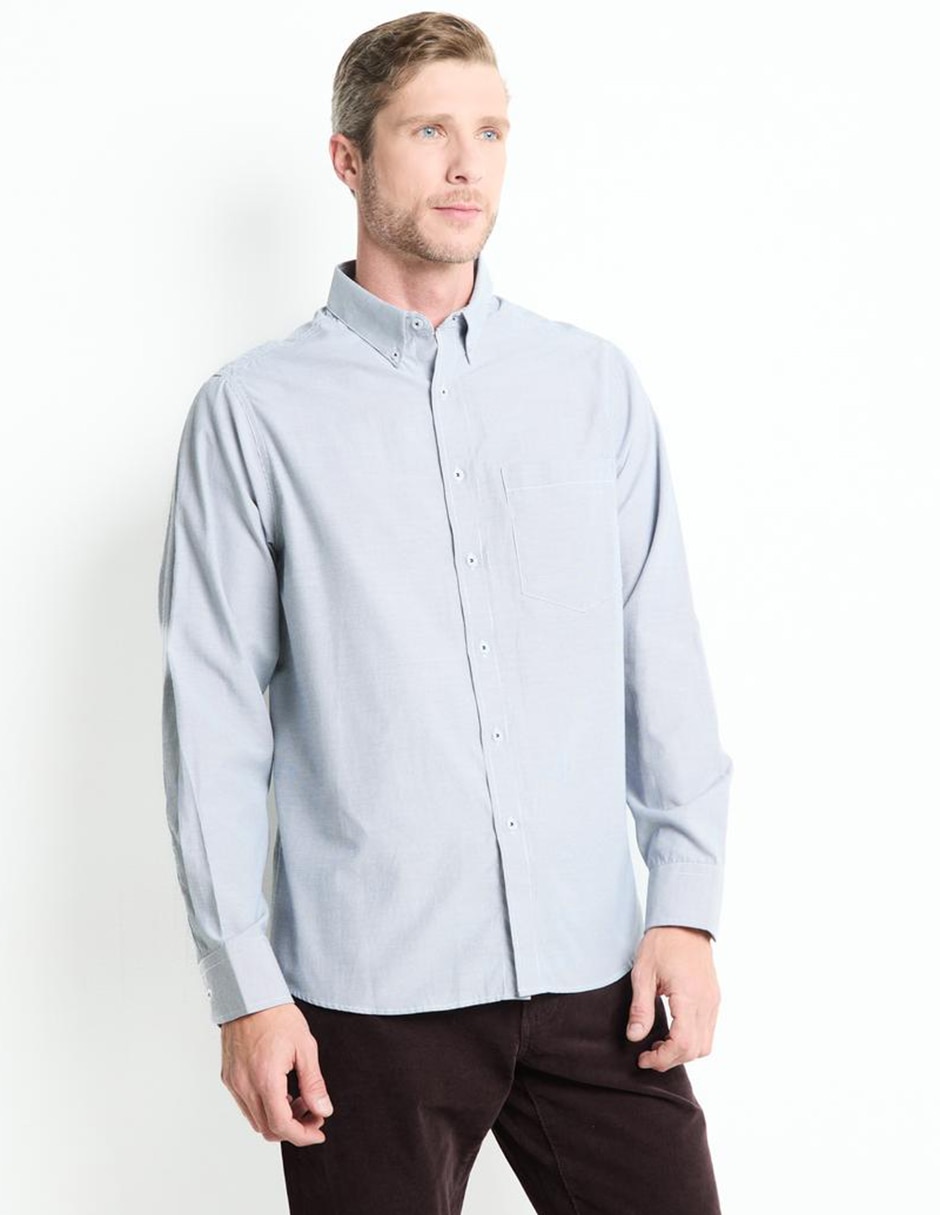 Camisa casual manga larga para hombre 1