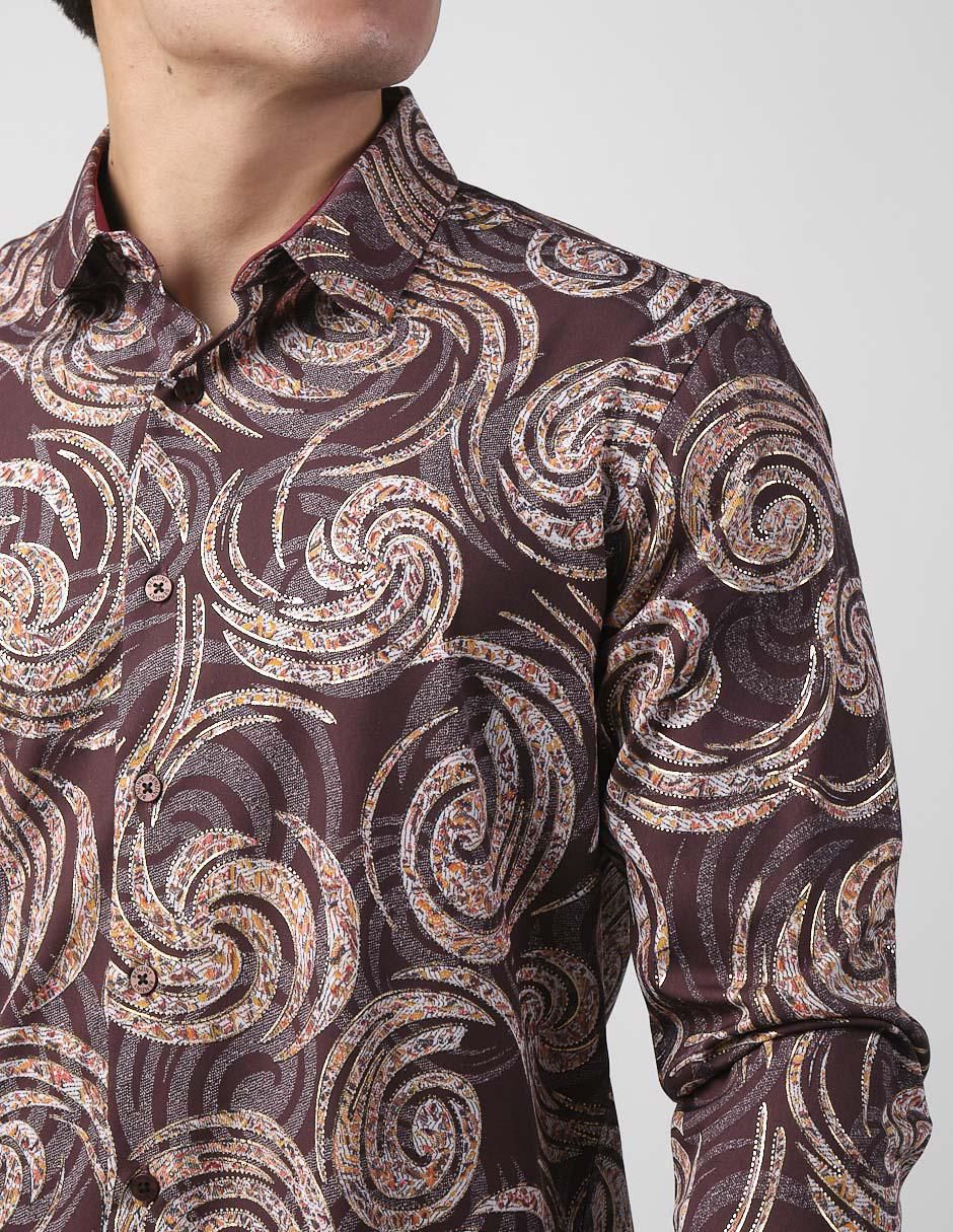 Camisa casual de algodón manga larga para hombre 4