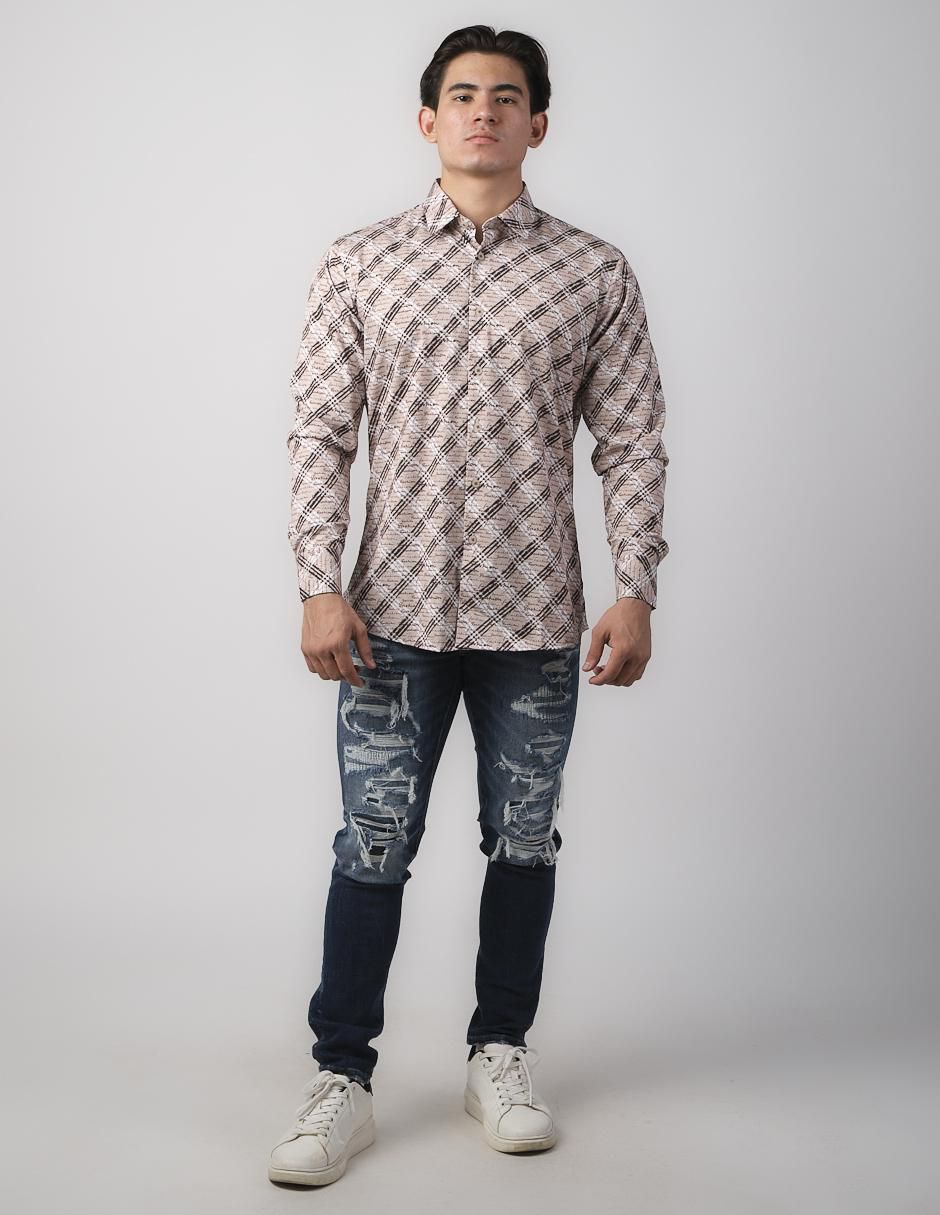 Camisa casual de algodón manga larga para hombre 3