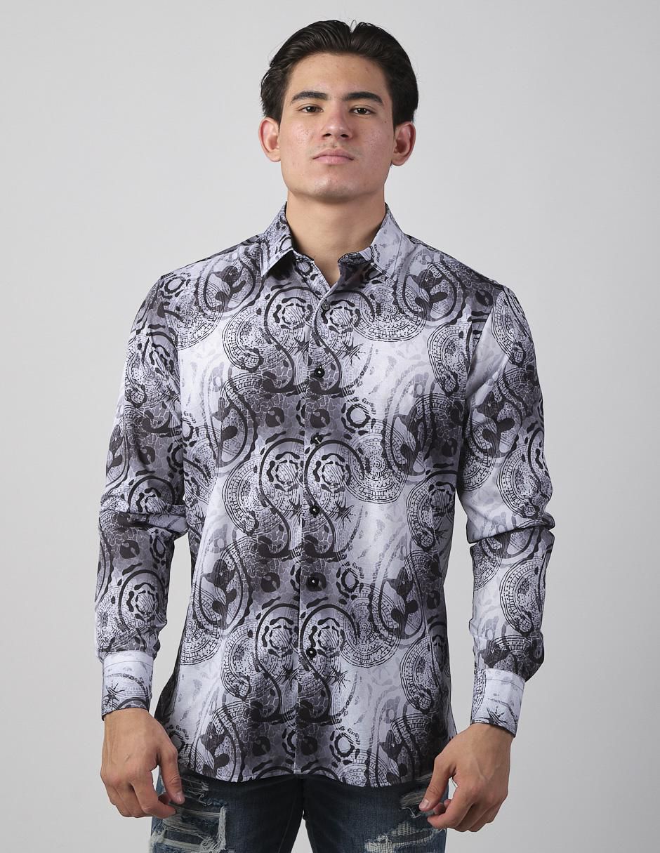 Camisa casual de algodón manga larga para hombre