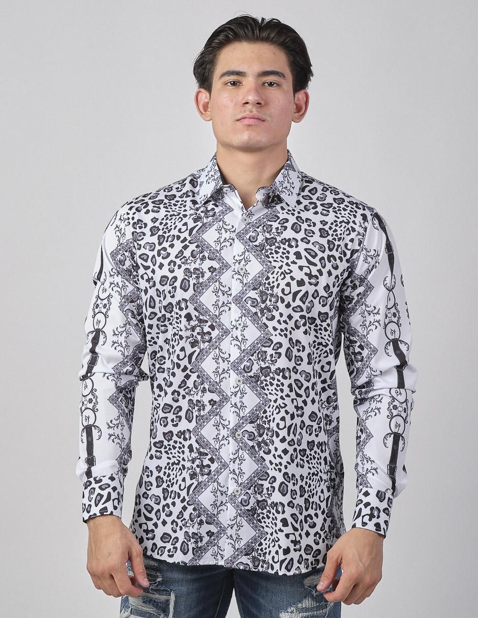 Camisa casual de algodón manga larga para hombre
