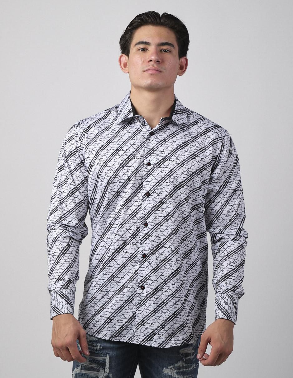Camisa casual de algodón manga larga para hombre