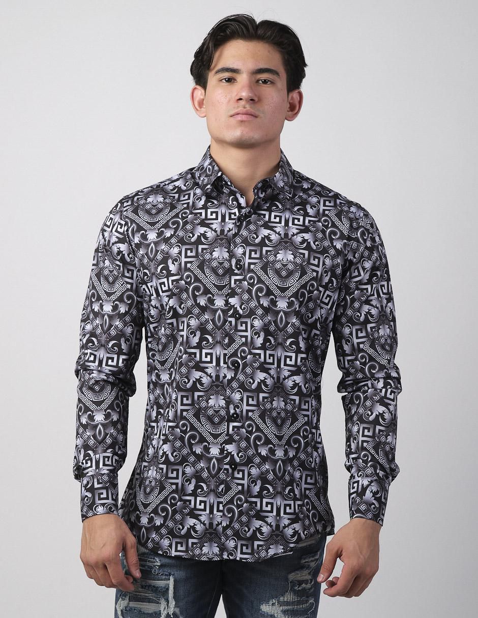 Camisa casual de algodón manga larga para hombre