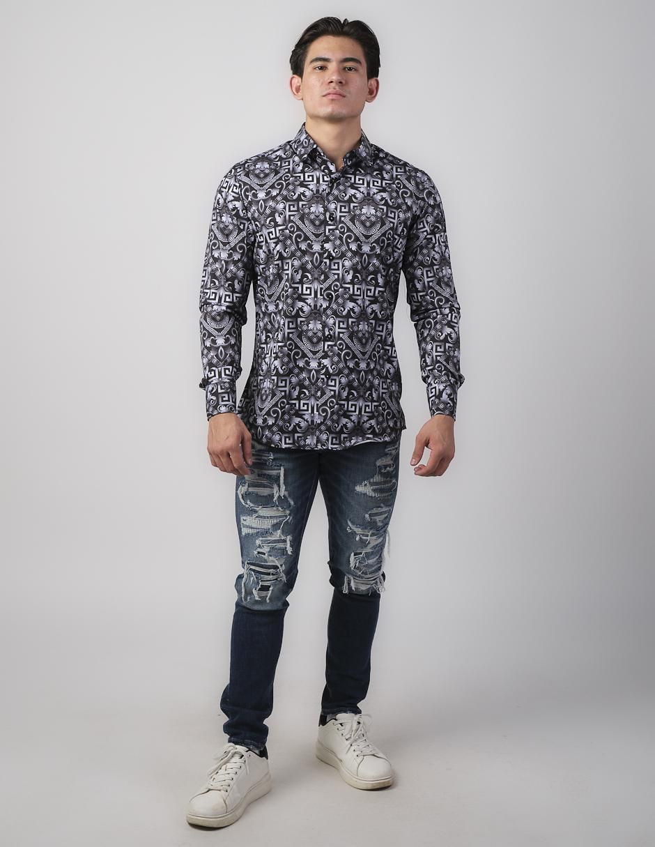 Camisa casual de algodón manga larga para hombre 3