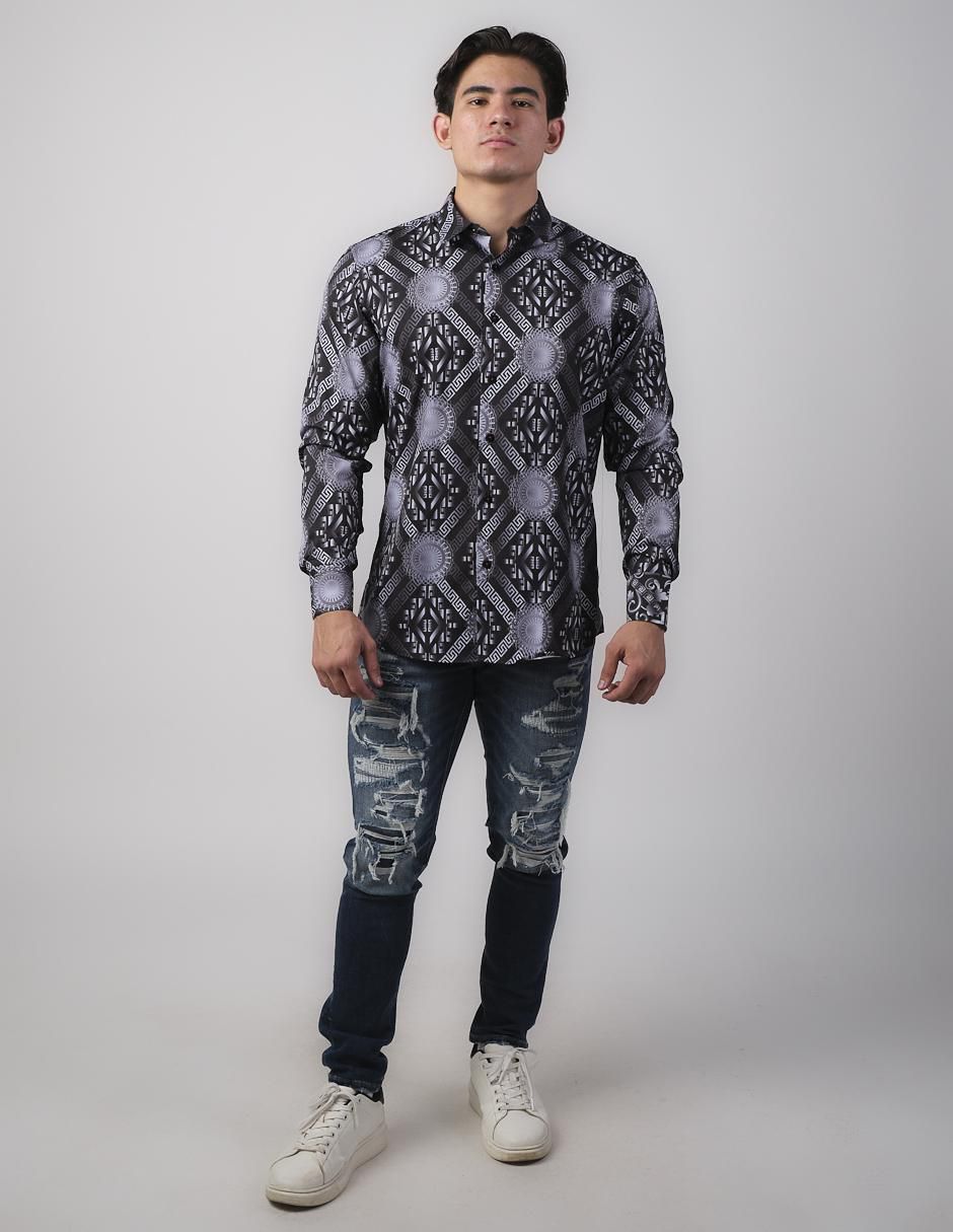 Camisa casual Benziny manga larga para hombre