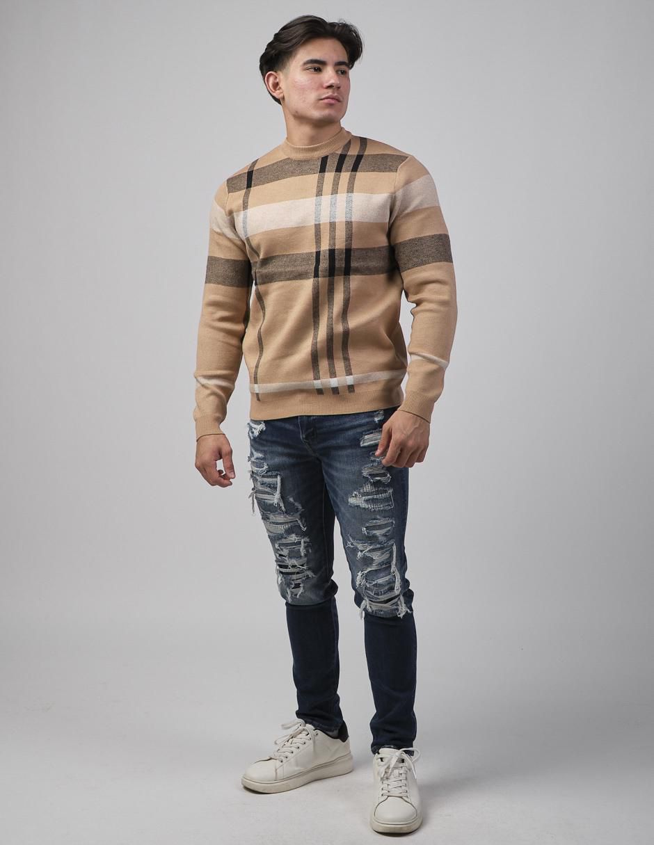 "suéter" moderno "cuello" redondo "para hombre"
