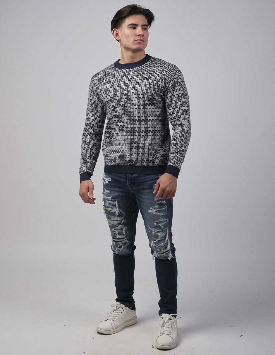 "suéter" moderno "cuello" redondo "para hombre"