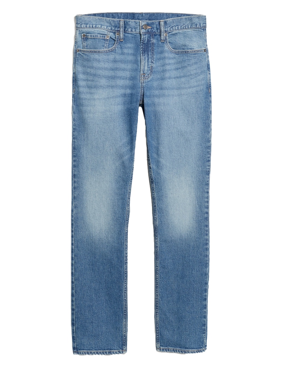 Jeans straight lavado claro para hombre 3