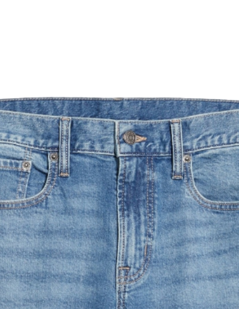 Jeans straight lavado claro para hombre 4