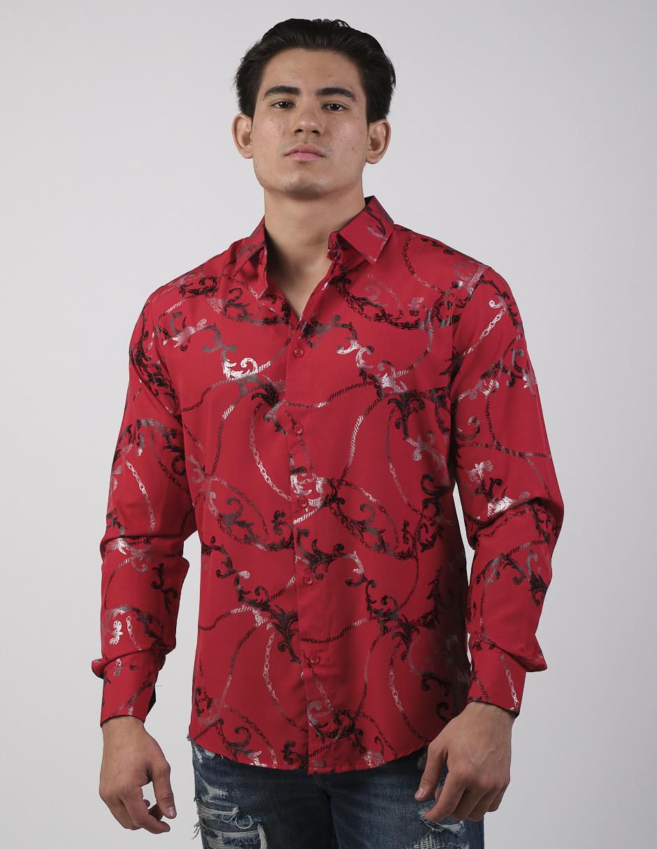 Camisa casual de algodón manga larga para hombre