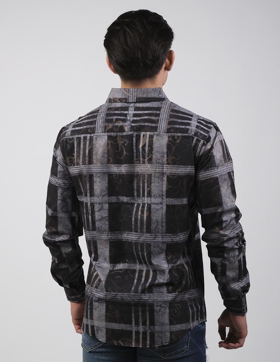 Camisa casual de algodón manga larga para hombre 4