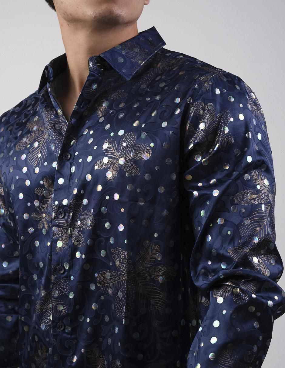 Camisa casual manga larga para hombre 4