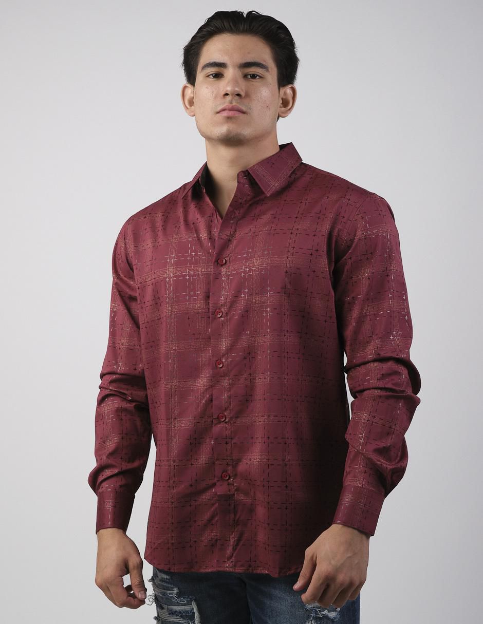 Camisa casual manga larga para hombre
