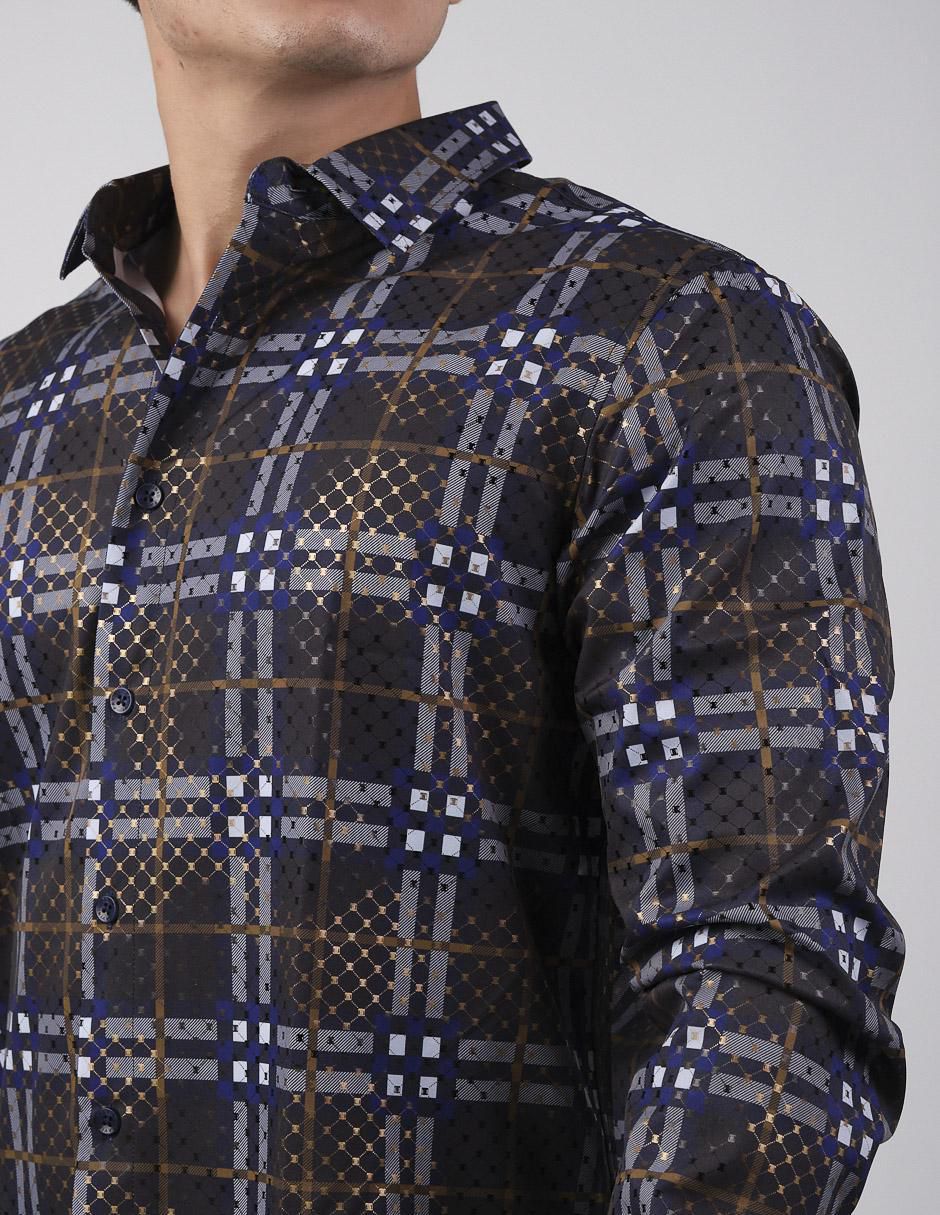 Camisa casual manga larga para hombre 4