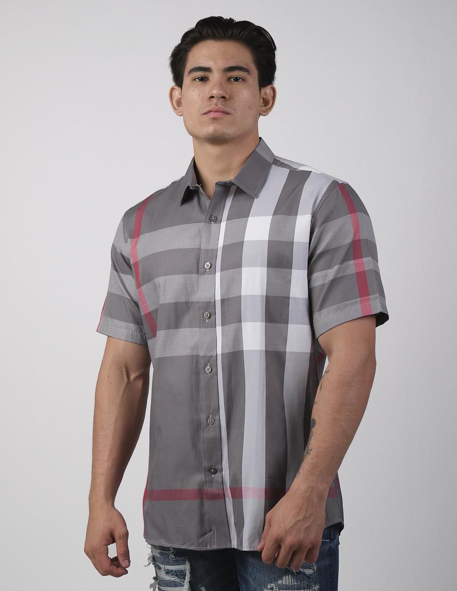 Camisa casual de algodón manga corta para hombre