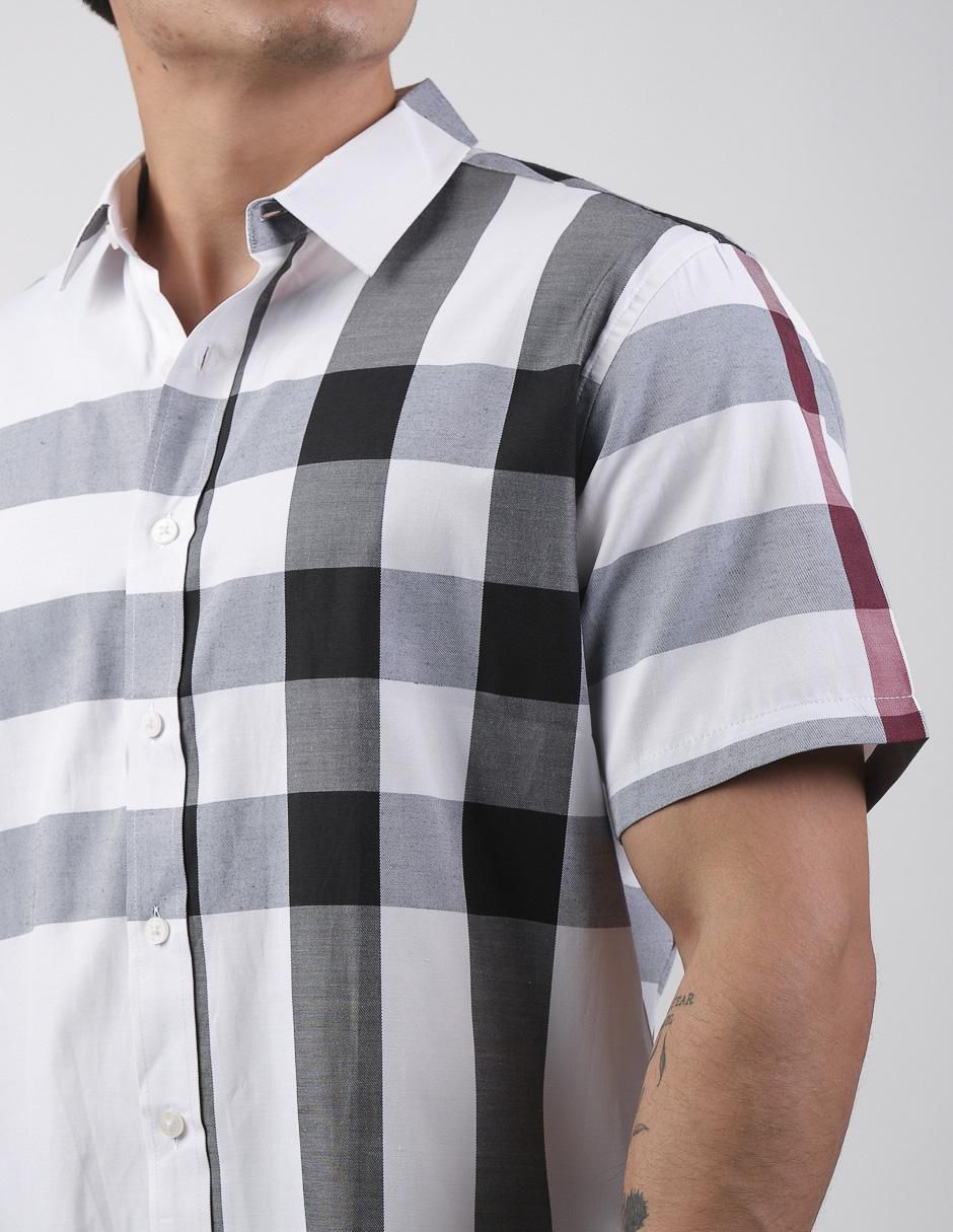Camisa casual de algodón manga corta para hombre 4