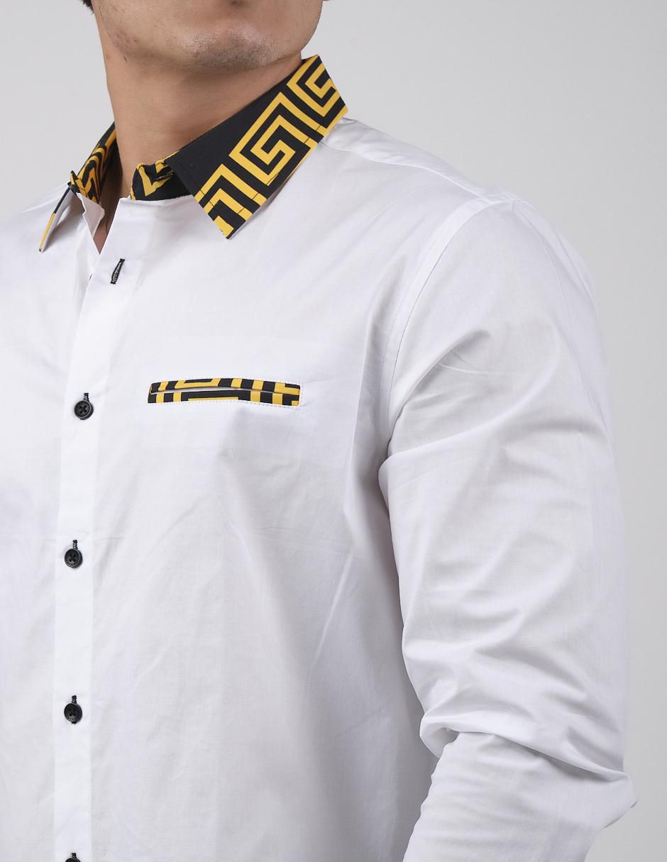 Camisa casual de de algodón manga larga para hombre 4