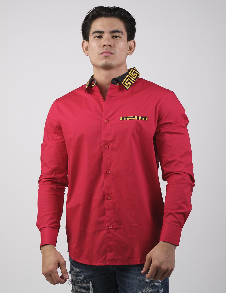 Camisa casual de algodón manga larga para hombre