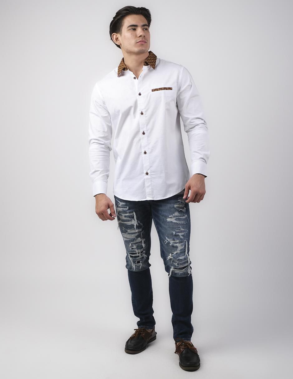 Camisa casual de algodón manga larga para hombre 3