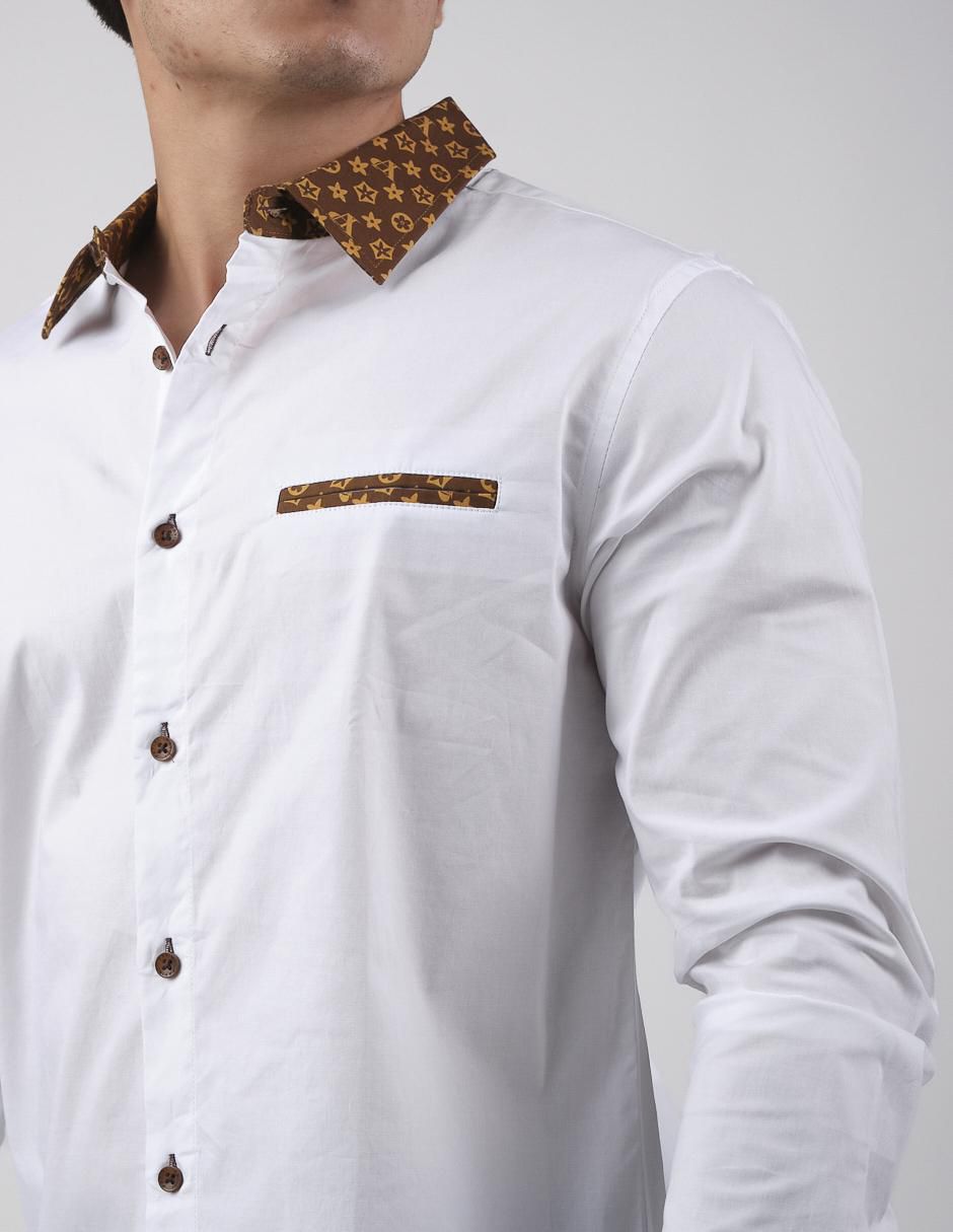 Camisa casual de algodón manga larga para hombre 4