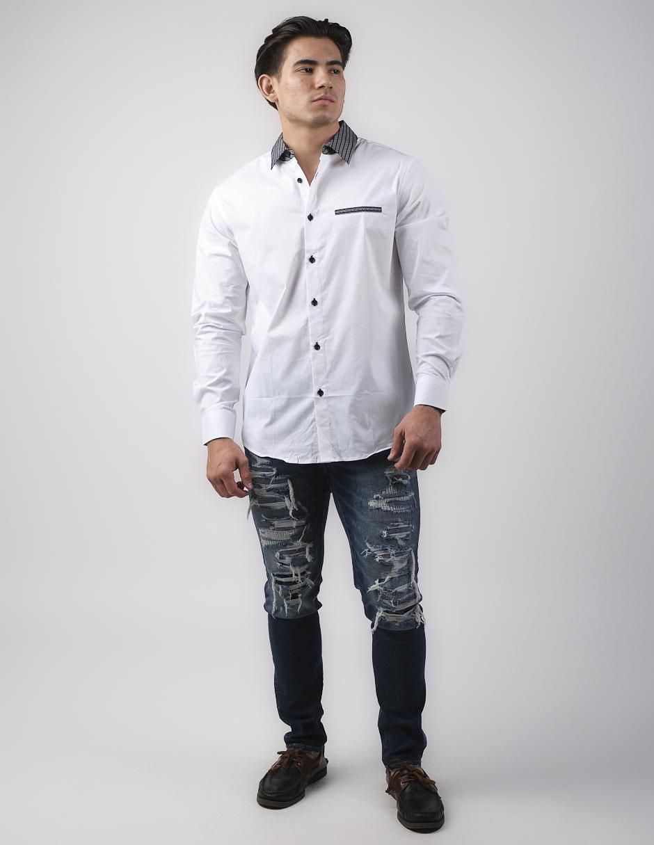 Camisa casual de algodón manga larga para hombre 3