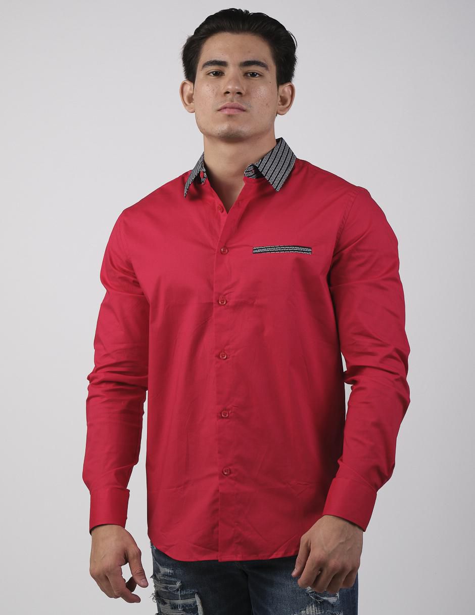 Camisa casual de algodón manga larga para hombre