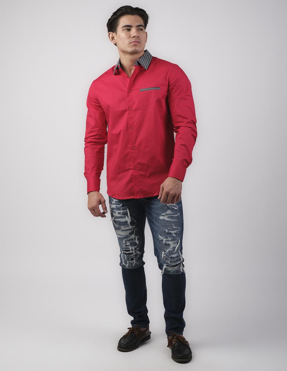 Camisa casual de algodón manga larga para hombre 2