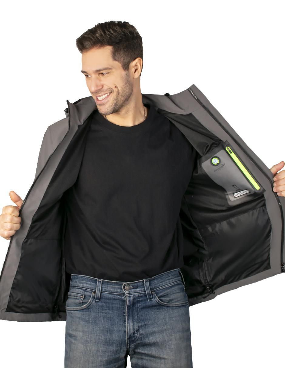 Chamarra casual impermeable capucha desmontable para hombre 2