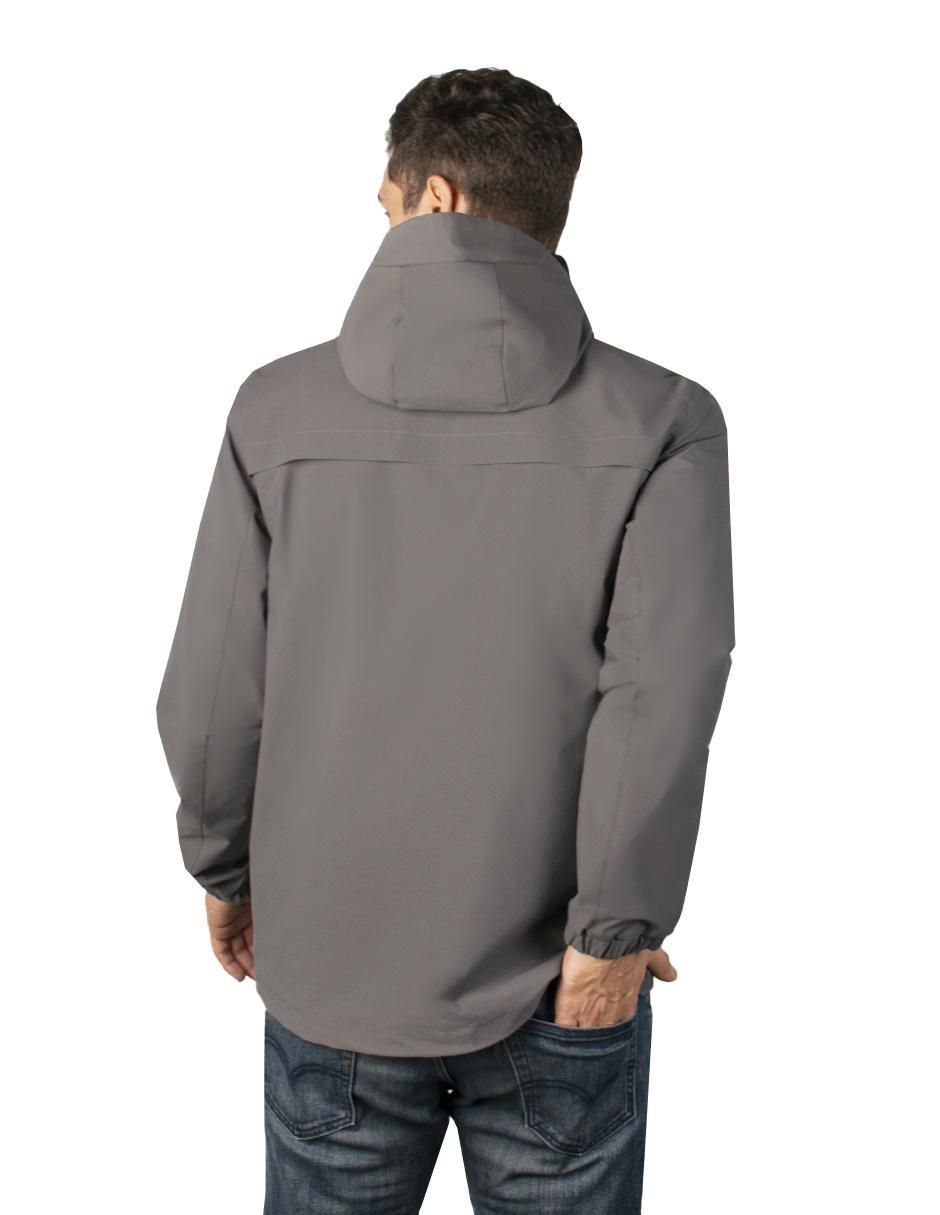 Chamarra casual impermeable capucha desmontable para hombre 6