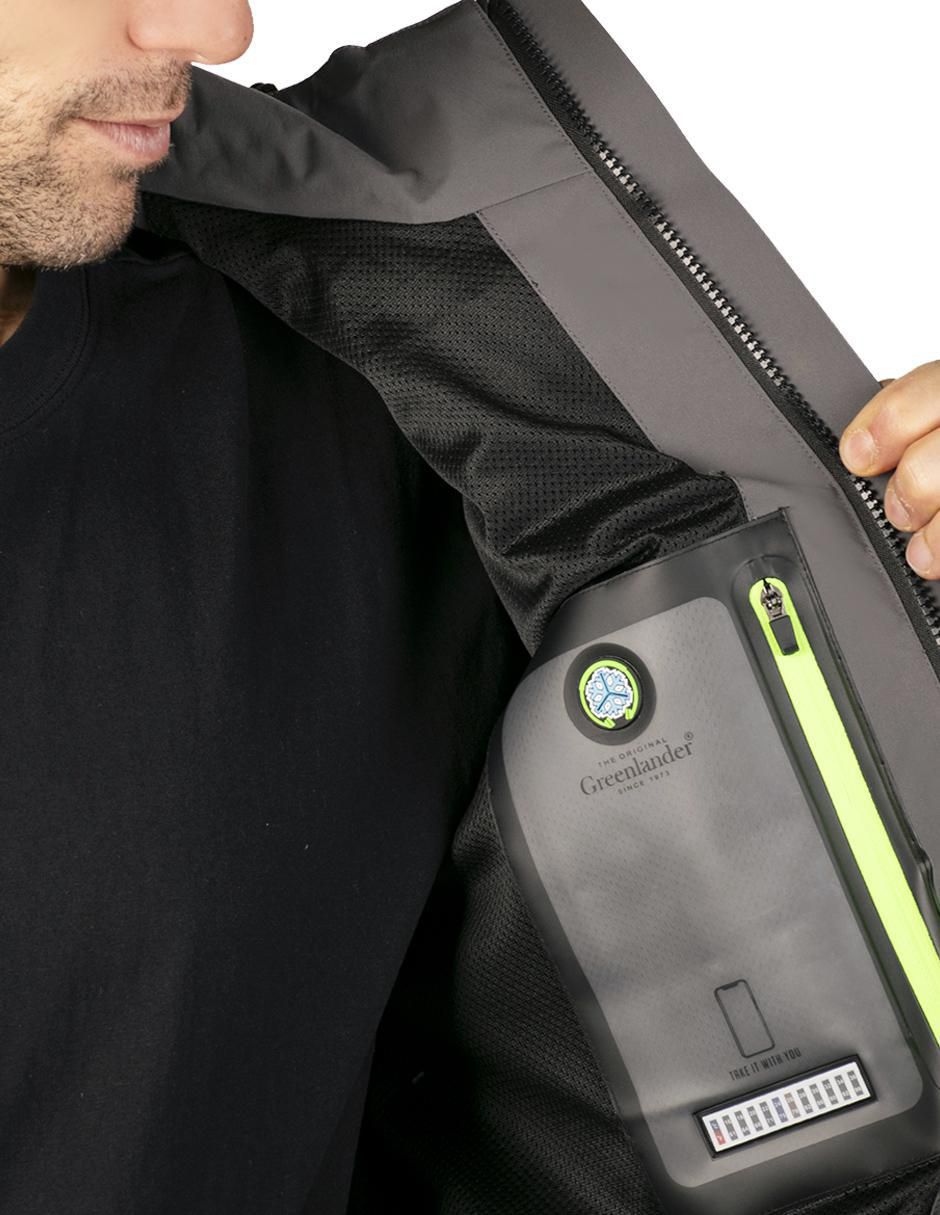 Chamarra casual impermeable capucha desmontable para hombre 7