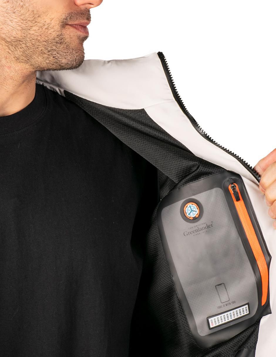 Chamarra casual repelente al agua capucha desmontable para hombre 3